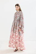 Gretta Tie-Neck Patterned Satin Dress