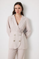 Blazer Suit with Rose Accessory