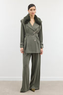 Heavy Collar Fur-Trimmed Epaulet Set