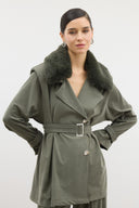 Heavy Collar Fur-Trimmed Epaulet Set