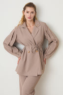 Jenika Sleeve Detail Premium Blazer Suit
