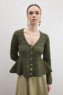 Jewel Peplum Simli Triko Hırka