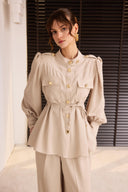 Cameron Button-Down Crepe Set