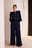 Kameron Buttoned Crepe Set