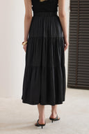 Tiered Satin Skirt