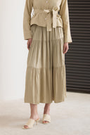 Tiered Satin Skirt