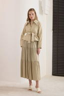 Tiered Satin Skirt