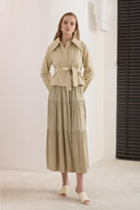 Tiered Satin Skirt