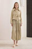 Tiered Satin Skirt