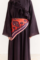 Belt-Detail Patterned Scarf