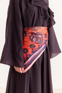 Belt-Detail Patterned Scarf
