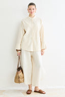 Belt-Detail Linen Shirt