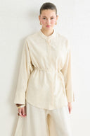 Belt-Detail Linen Shirt