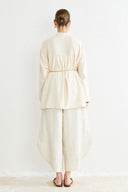 Belt-Detail Linen Shirt
