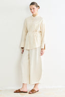 Belt-Detail Linen Shirt