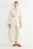 Belt-Detail Linen Shirt