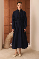 Belted Balloon Sleeve Dress