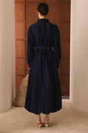 Belted Balloon Sleeve Dress