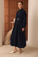 Belted Balloon Sleeve Dress