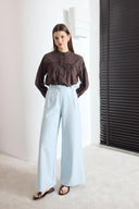 Kemerli Keten Basic Pantolon