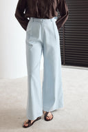 Kemerli Keten Basic Pantolon