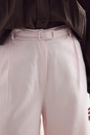 Kemerli Keten Basic Pantolon