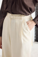 Kemerli Keten Basic Pantolon