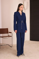 Kemerli Blazer Pantolon Takım