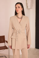 Belted Blazer Pant Suit