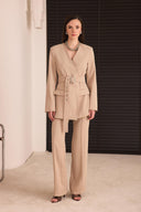 Belted Blazer Pant Suit