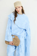 Self-Patterned Shawl Collar Set