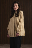 Gathered Sleeve Voile Shirt