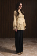 Gathered Sleeve Voile Shirt