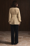Gathered Sleeve Voile Shirt