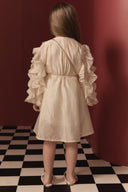 Cotton Dress with Ruffled Sleeves