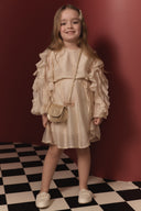 Cotton Dress with Ruffled Sleeves
