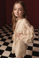 Cotton Dress with Ruffled Sleeves