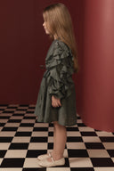 Cotton Dress with Ruffle Sleeves