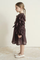 Cotton Dress with Ruffled Sleeves