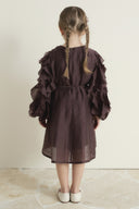 Cotton Dress with Ruffled Sleeves