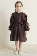 Cotton Dress with Ruffled Sleeves