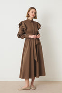 Sleeve-Ruffled Frill Dress