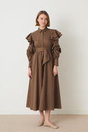 Sleeve-Ruffled Frill Dress