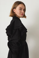 Rose-Sleeve Ruffle Dress