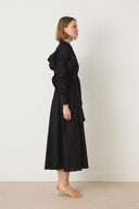 Rose-Sleeve Ruffle Dress