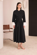 Pleated Sleeve Tie-Front Skirt Set