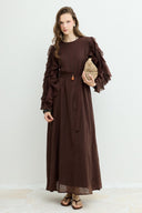 Ruffle Sleeve Lace Dress