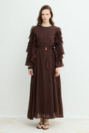 Ruffle Sleeve Lace Dress