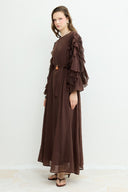 Ruffle Sleeve Lace Dress