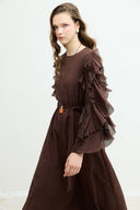 Ruffle Sleeve Lace Dress